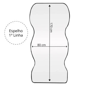 Espelho de Corpo Inteiro com Design de Ondas - 170x80cm