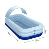 Piscina inflável automática para crianças, banheira grande para família, 3 camadas, PVC, bola oceânica, banho, crianças, 380cm, 210cm