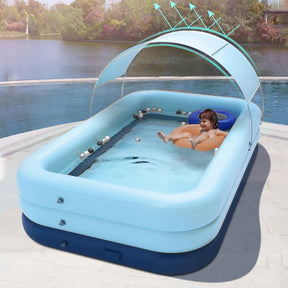 Piscina inflável automática para crianças, banheira grande para família, 3 camadas, PVC, bola oceânica, banho, crianças, 380cm, 210cm