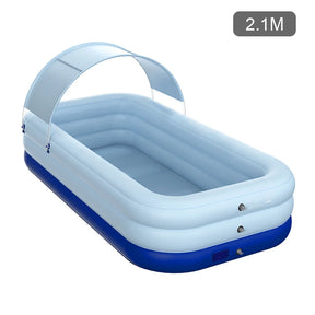 Piscina inflável automática para crianças, banheira grande para família, 3 camadas, PVC, bola oceânica, banho, crianças, 380cm, 210cm