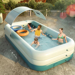 Piscina inflável automática para crianças, banheira grande para família, 3 camadas, PVC, bola oceânica, banho, crianças, 380cm, 210cm