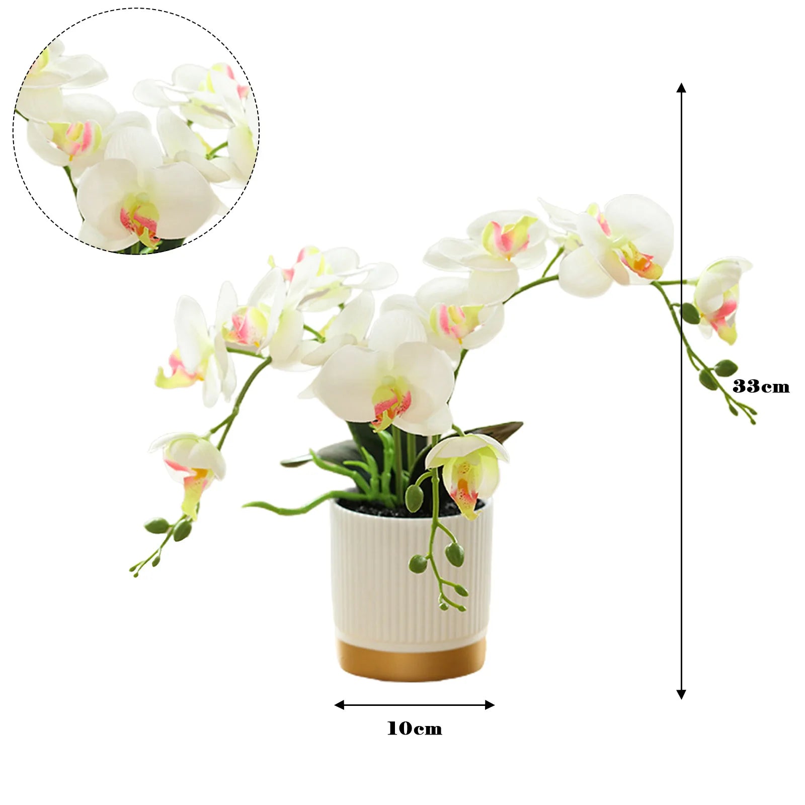 Orquídea Borboleta Flores Artificiais, Orquídea Bonsai, Phalaenopsis Flower Pot, Plantas Falsas, Arranjos De Decoração De Casamento Em Casa, 1Pc