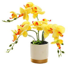 Orquídea Borboleta Flores Artificiais, Orquídea Bonsai, Phalaenopsis Flower Pot, Plantas Falsas, Arranjos De Decoração De Casamento Em Casa, 1Pc