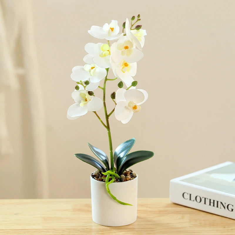 Criativo Oito Cabeças Filme Phalaenopsis Simulação Bonsai, Flor Falsa, Flor Artificial, Decoração De Casa E Escritório