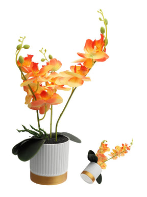 Orquídea Borboleta Flores Artificiais, Orquídea Bonsai, Phalaenopsis Flower Pot, Plantas Falsas, Arranjos De Decoração De Casamento Em Casa, 1Pc