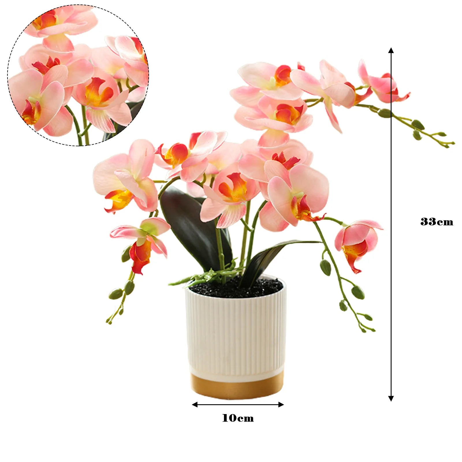 Orquídea Borboleta Flores Artificiais, Orquídea Bonsai, Phalaenopsis Flower Pot, Plantas Falsas, Arranjos De Decoração De Casamento Em Casa, 1Pc