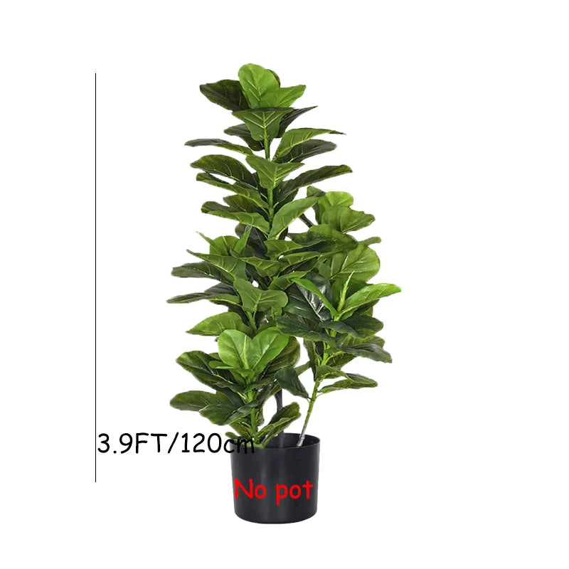 Grande árvore tropical artificial do ficus, Ramos plásticos, Plantas falsificadas, Banyan verde, jardim home, decoração do quarto, loja, 3.9ft