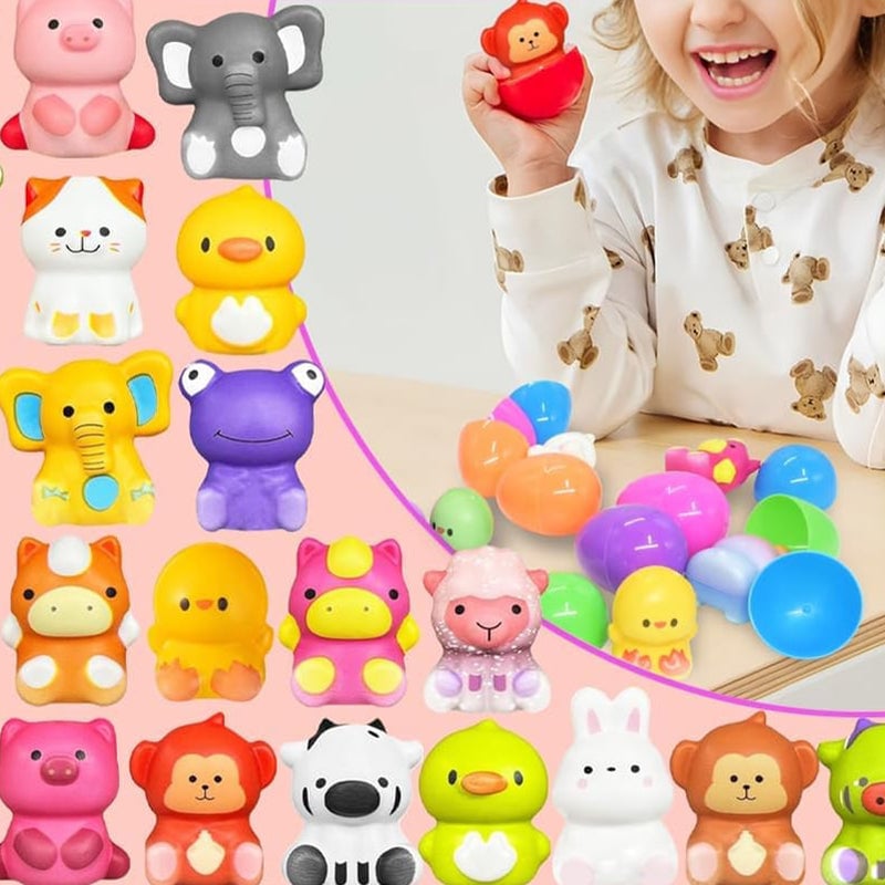 Ovos de Páscoa com brinquedos para caça aos ovos