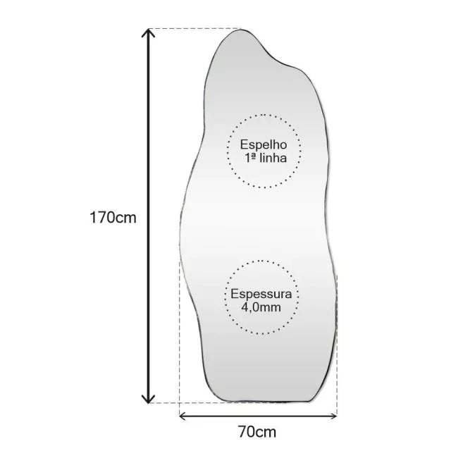 Espelho Magnífico Fogo - Corpo Inteiro 170x70cm para um Toque de Elegância na Sua Decoração