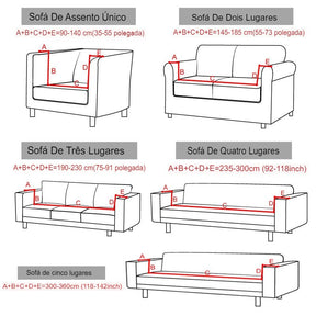 Capa de Sofá Impermeável 1/2/3/4 Lugares