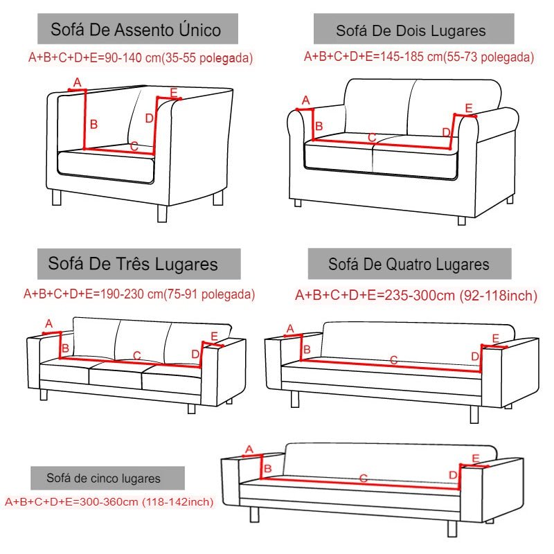 Capa de Sofá Impermeável 1/2/3/4 Lugares